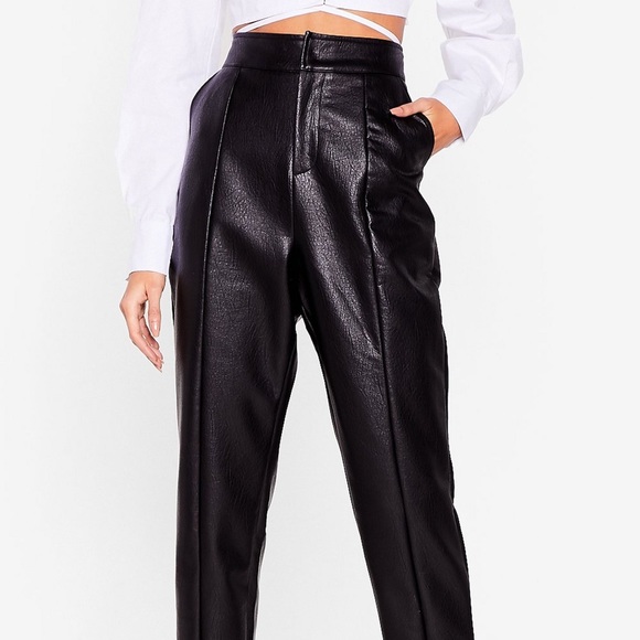 Nasty Gal High-Waisted Faux Leather Pants - Picture 3 of 4